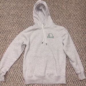 The North Face Light Gray Hoodie with Green Logo